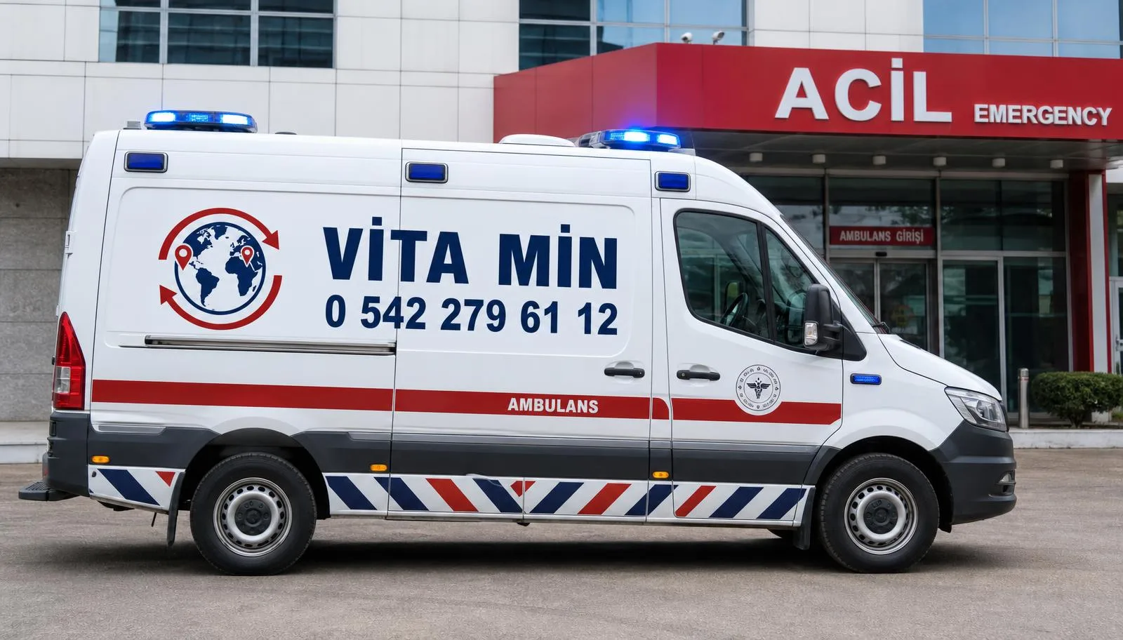 Acil ambulans hizmetleri - hastane acil girişinde acil ambulans